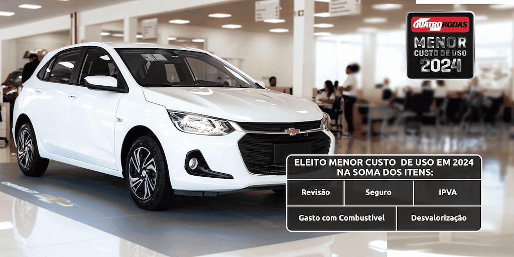 Chevrolet Onix, eleito pela Quatro Rodas como o carro com menor custo de uso em 2024
